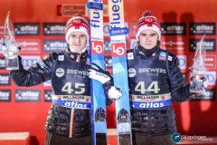 Halvor Egner Granerud und Marius Lindvik (NOR); Willingen - Einzel Herren 29.01.22; Foto: Konstanze Schneider