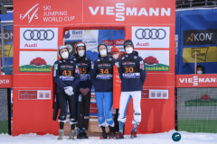 Anze Lanisek, Timi Zajc, Lovro Kos, Peter Prevc (SLO); Willingen - Herren Einzel 30.01.22; Foto: Konstanze Schneider