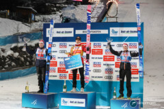 Podium - 70. Vierschanzentournee Gesamtwertung; Vierschanzentournee - Bischofshofen 06.01.22; Foto: Konstanze Schneider