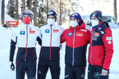 Jan Hoerl, Ulrich Wohlgenannt, Stefan Kraft, Clemens Aigner (AUT); Lahti (FIN) 26.02.22; Foto: Konstanze Schneider