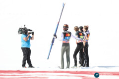 Halvor Egner Granerud, Bendik Jakobsen Heggli, Marius Lindvik, Johann André Forfang (NOR); Skifliegen Planica 26.03.22; Foto: Konstanze Schneider