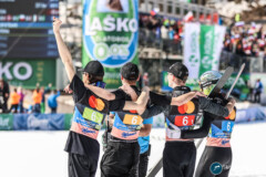 Peter Prevc, Timi Zajc, Ziga Jelar, Anze Lanisek (SLO); Skifliegen Planica 26.03.22; Foto: Konstanze Schneider
