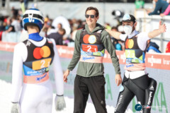Andreas Schuler, Gregor Deschwanden, Killian Peier (SUI); Skifliegen Planica 26.03.22; Foto: Konstanze Schneider